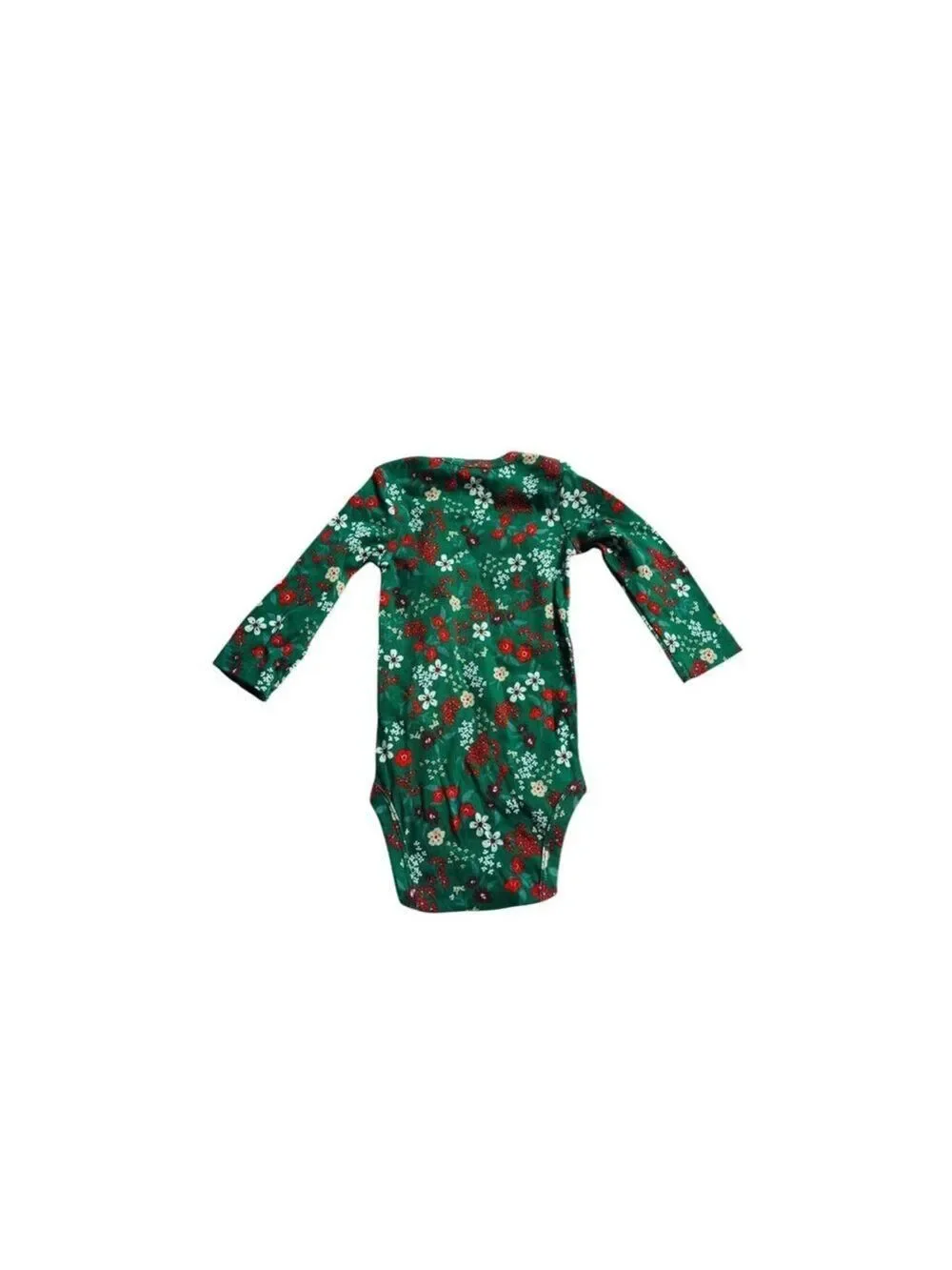 Carter's Set of Two Floral One Piece Long Sleeve Green & White Girls Size 6M